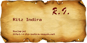Ritz Indira névjegykártya